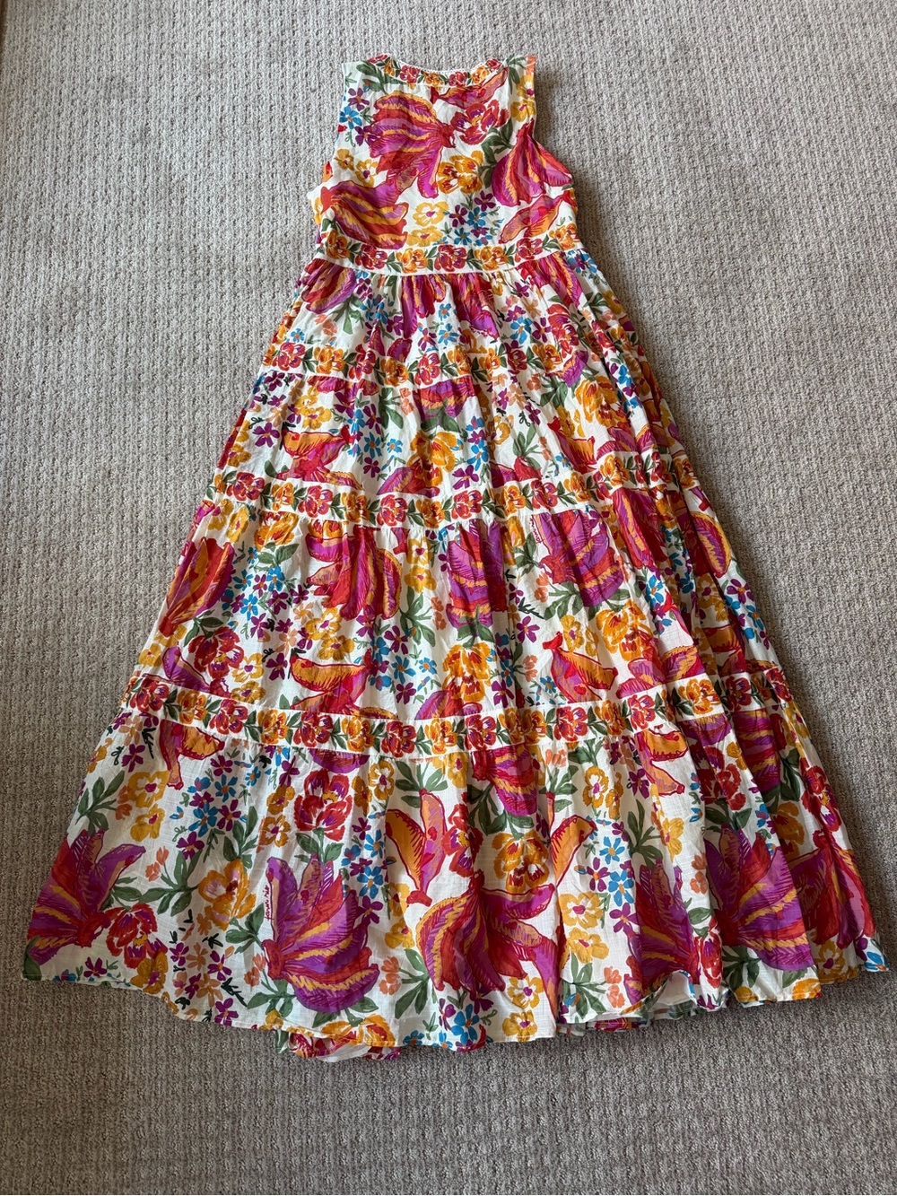 SÉZANE / FARM RIO spring bananas off white alamadee maxi dress - large - Picture 2 of 15